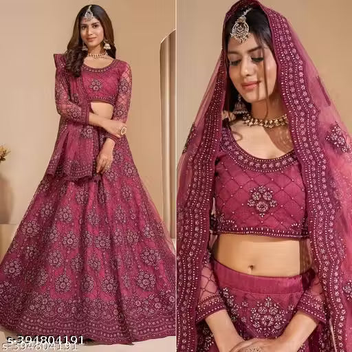 Wondor Chain Cording Lehenga Choli ( Semi Stitched )