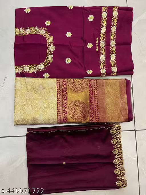 Beautiful Embroidery work Unstitched Half Saree with Woven Design & Rangoli Embroidery Dupatta For Women