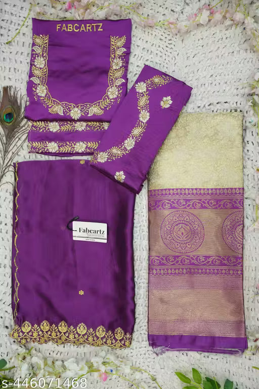 Beautiful Embroidery work Unstitched Half Saree with Woven Design & Rangoli Embroidery Dupatta For Women