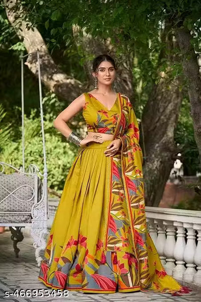 Art Women's Dola\Khumari Silk Lehenga Choli Set