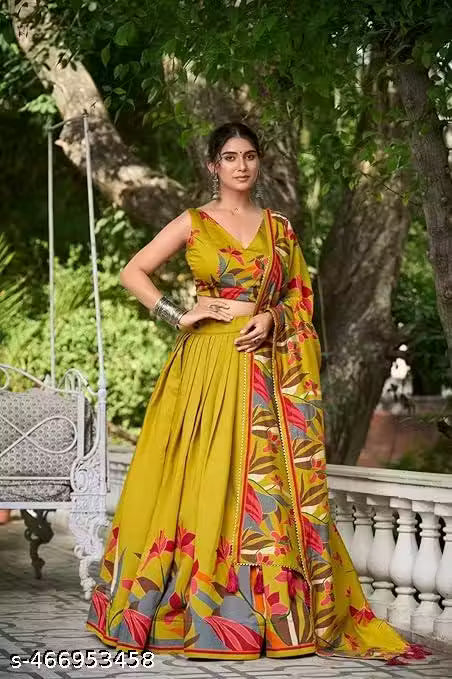 Art Women's Dola\Khumari Silk Lehenga Choli Set