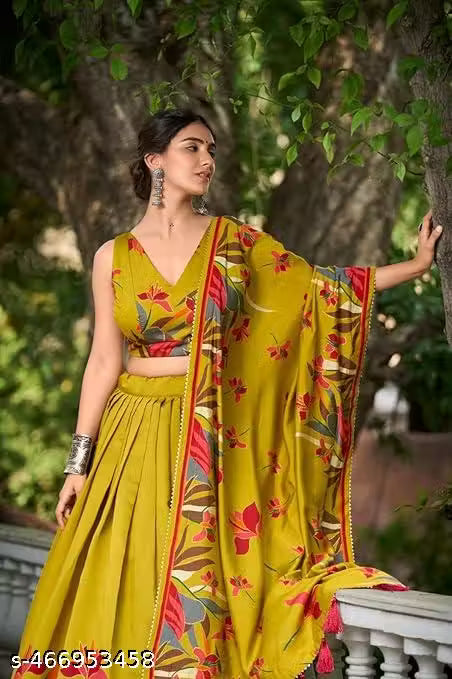 Art Women's Dola\Khumari Silk Lehenga Choli Set