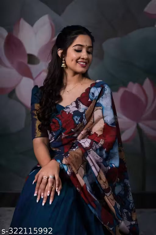 Trendy Traditonal Semi-Stitched Half Saree for Women