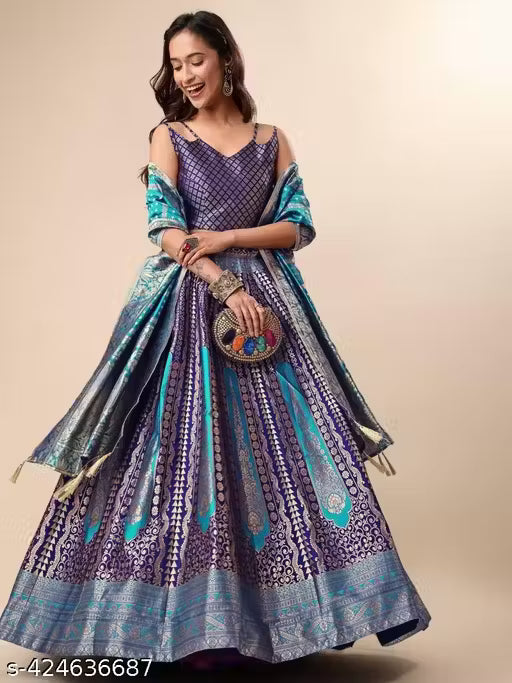 Best Quality Beautiful Art Silk Jacquard lehenga choli
