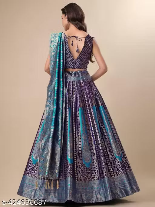 Best Quality Beautiful Art Silk Jacquard lehenga choli
