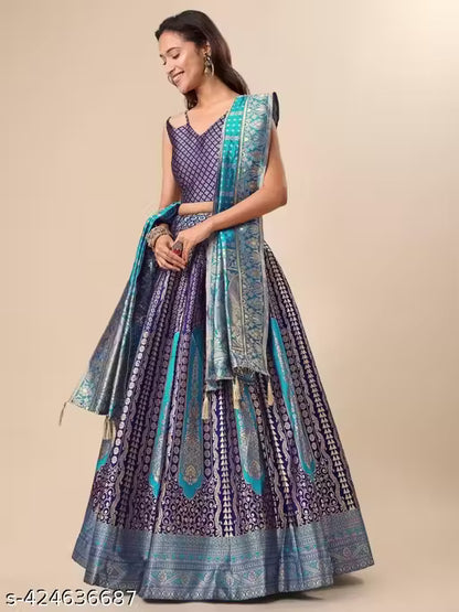 Best Quality Beautiful Art Silk Jacquard lehenga choli