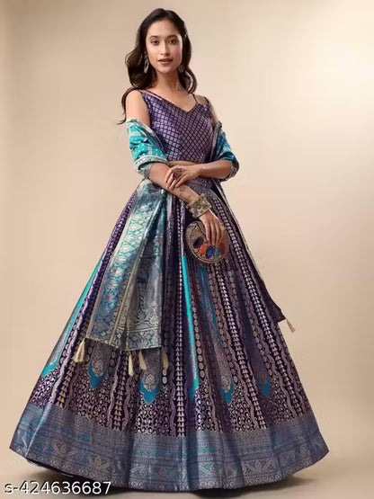 Best Quality Beautiful Art Silk Jacquard lehenga choli