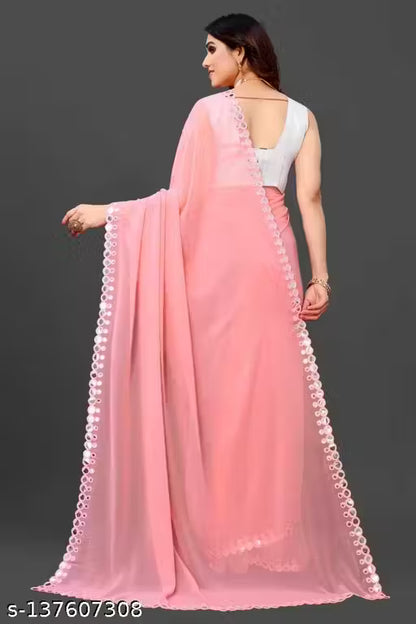NEW FENCY GEORGETTE CUT WORK SAREE