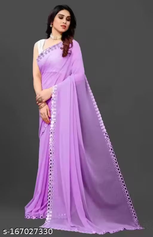 NEW FENCY GEORGETTE CUT WORK SAREE