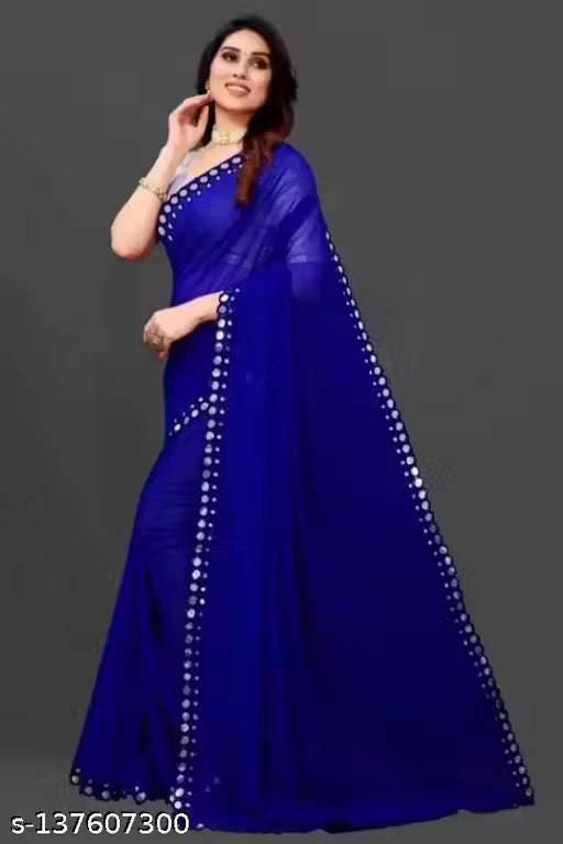 NEW FENCY GEORGETTE CUT WORK SAREE