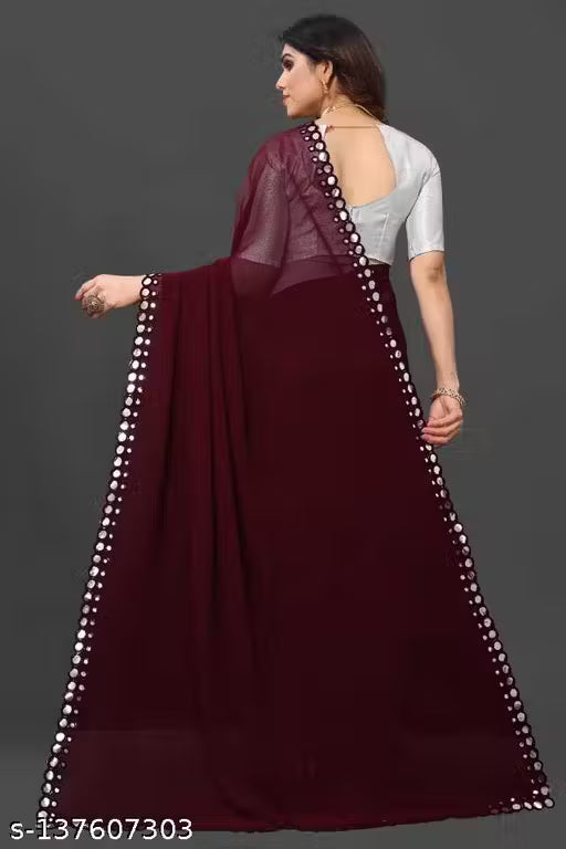 NEW FENCY GEORGETTE CUT WORK SAREE