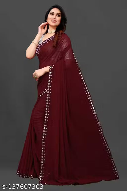 NEW FENCY GEORGETTE CUT WORK SAREE