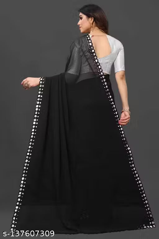 NEW FENCY GEORGETTE CUT WORK SAREE
