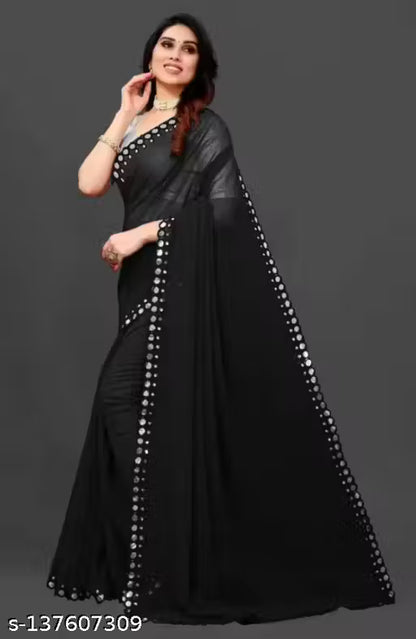 NEW FENCY GEORGETTE CUT WORK SAREE