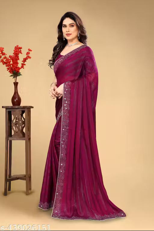 High quality Fabric Stones saree new collection Georgette saree Best Quality