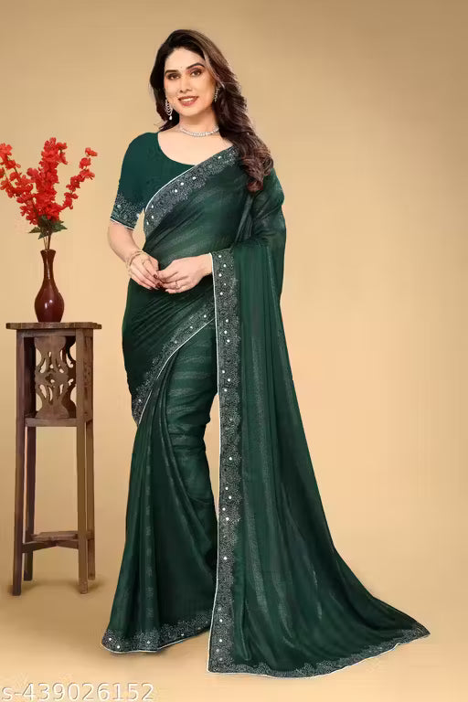 High quality Fabric Stones saree new collection Georgette saree Best Quality