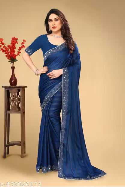 High quality Fabric Stones saree new collection Georgette saree Best Quality