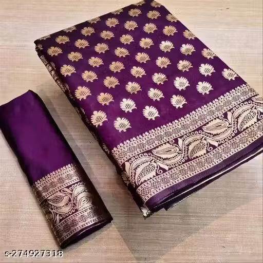 Wonderful Designer Banarasi Self Design Zari Woven Silk Saree For Woman