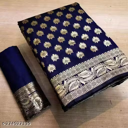 Wonderful Designer Banarasi Self Design Zari Woven Silk Saree For Woman