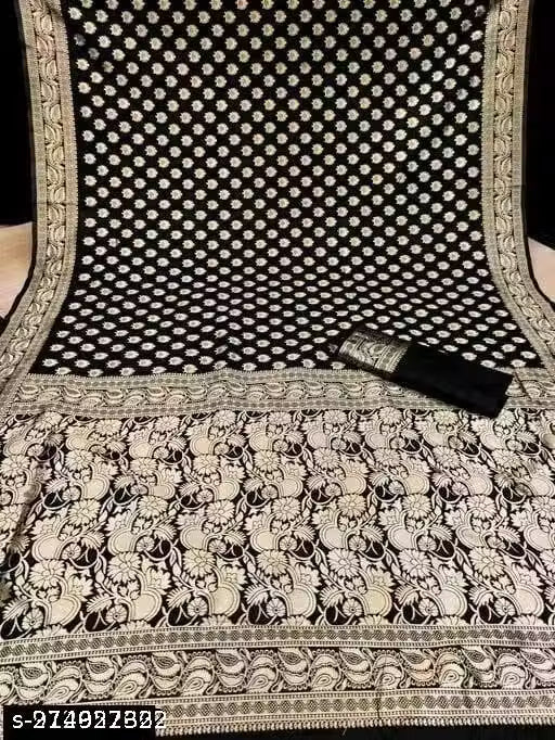 Wonderful Designer Banarasi Self Design Zari Woven Silk Saree For Woman