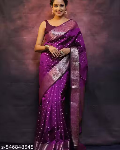 Splendorous Soft Banarasi Silk Saree With Luxuriant Blouse Piece