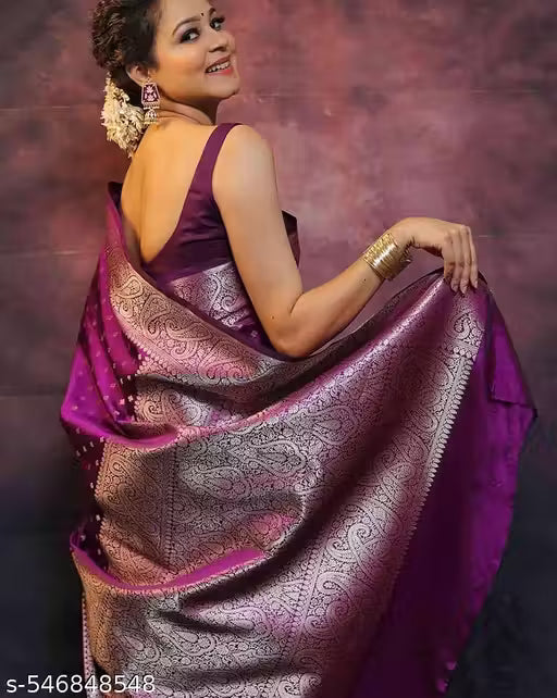 Splendorous Soft Banarasi Silk Saree With Luxuriant Blouse Piece