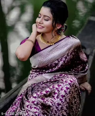 Amiable Wine Soft Silk Saree With Transcendent Blouse Piece