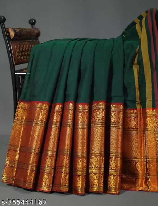 Pure Narayanpet Hand woven Merserised Cotton saree with rich border