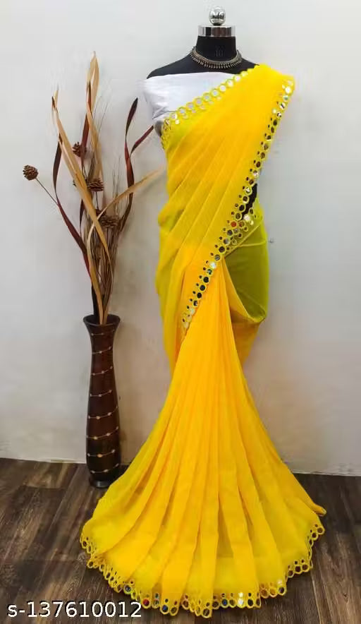 NEW FENCY GEORGETTE CUT WORK SAREE