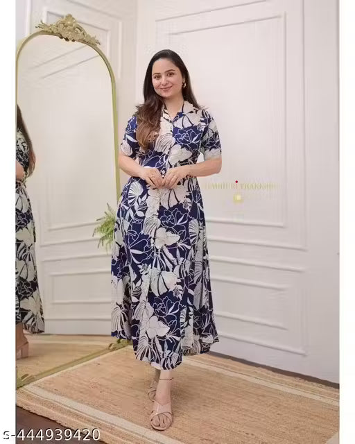 Trendy A-Line Floral Print Women & Girls Kurta