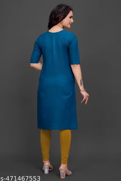 Explore our Women and Girl's Embroidered Cotton Straight A-Line Kurti collection