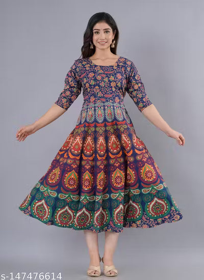 Women's Jaipuri Cotton Printed Kurti