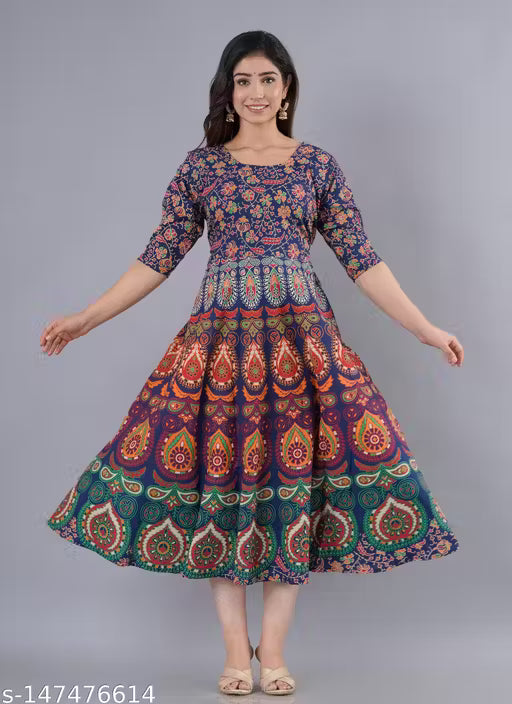 Women's Jaipuri Cotton Printed Kurti