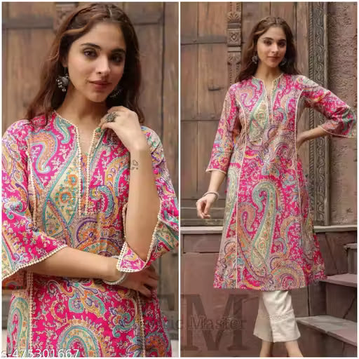 PINK LACE DESIGNER KURTA