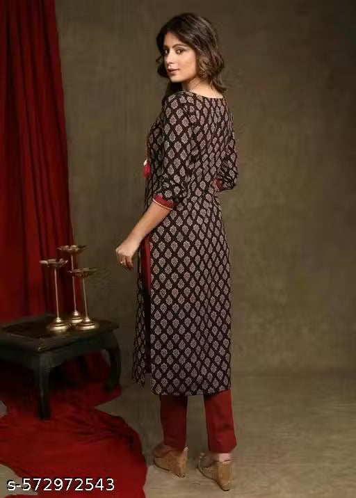 Traditional Cotton Ajrakh Printed Kurti For Women