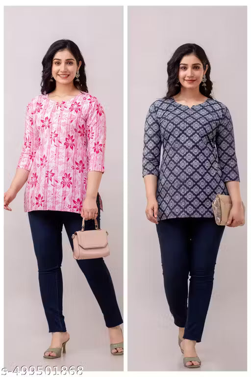 floral printed short kurtis
