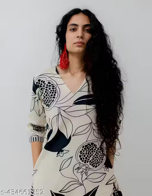 Cotton Kurtis Women's Printed Pattern Cotton Kurti with Pant kurta set (kirim299)