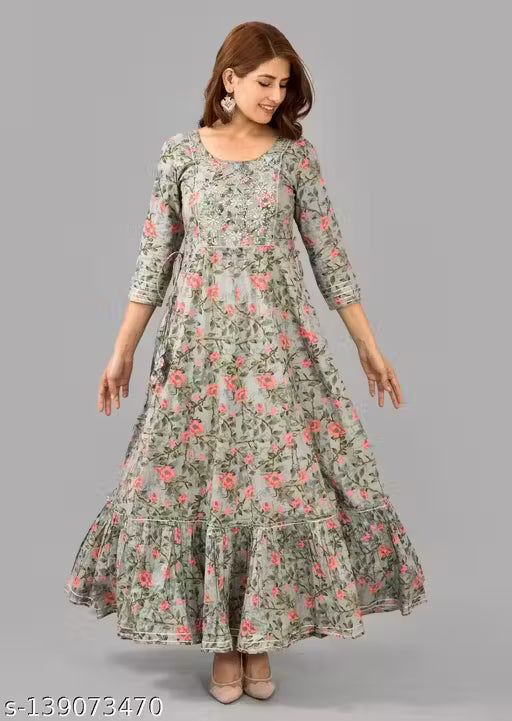 Women's Trendy Fabulous Embroidered Anarkali Kurta With Best Quality Fabric