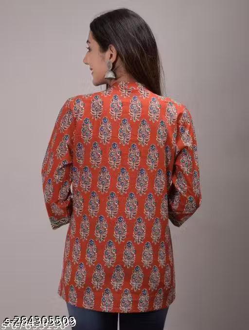 Cotton Short Kurti for women , long top for woman, long top cotton for women, long tops short kurti short cotton kurti