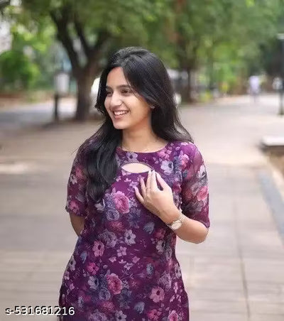 organza print kurti