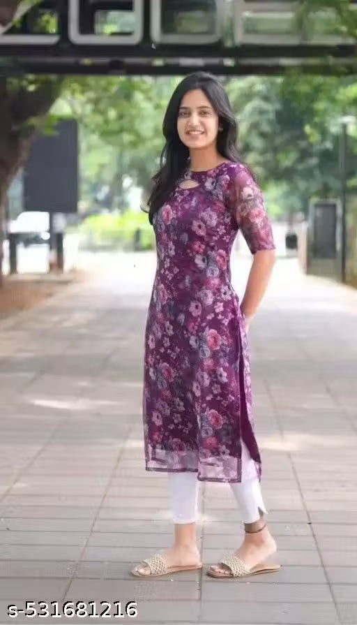 organza print kurti