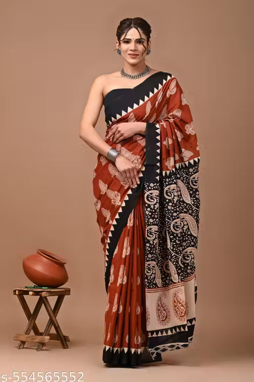 Pure Cotton Saree Without Blous