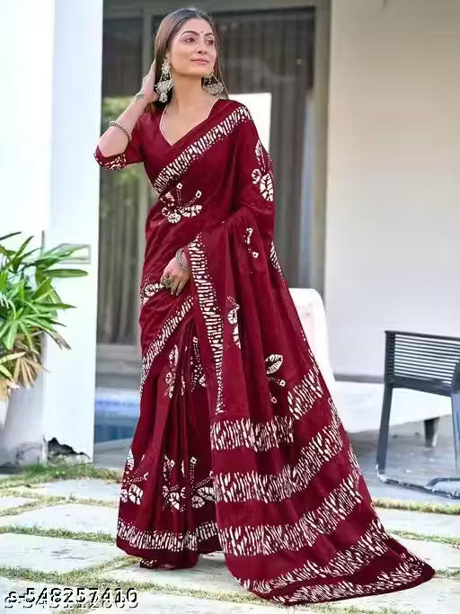 ETHNIC PURE COTTON MULMUL SAREE WITH BLOUSE