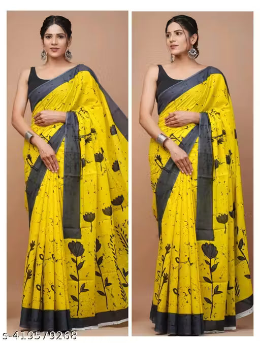 Jaipuri Hand Block Printed Soft Cotton Mulmul Saree