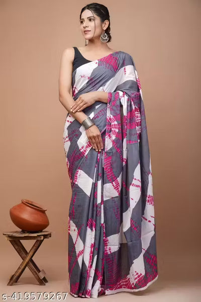 Jaipuri Hand Block Printed Soft Cotton Mulmul Saree