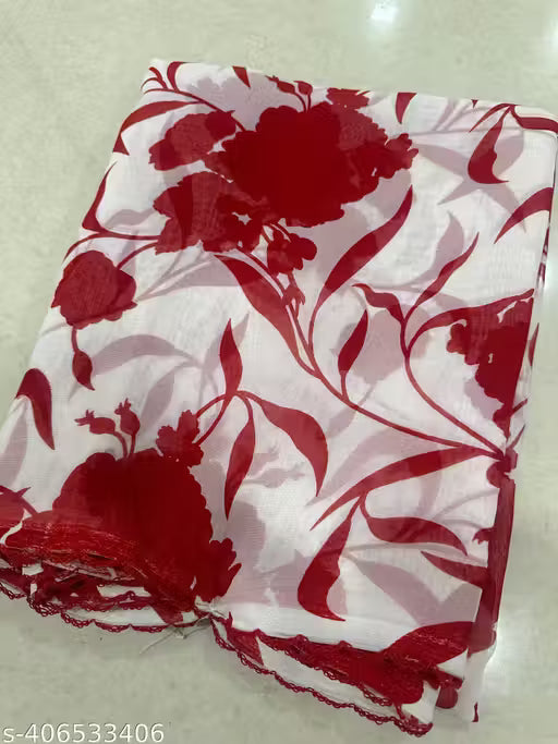 Georgette Printed Saree(With Lace)