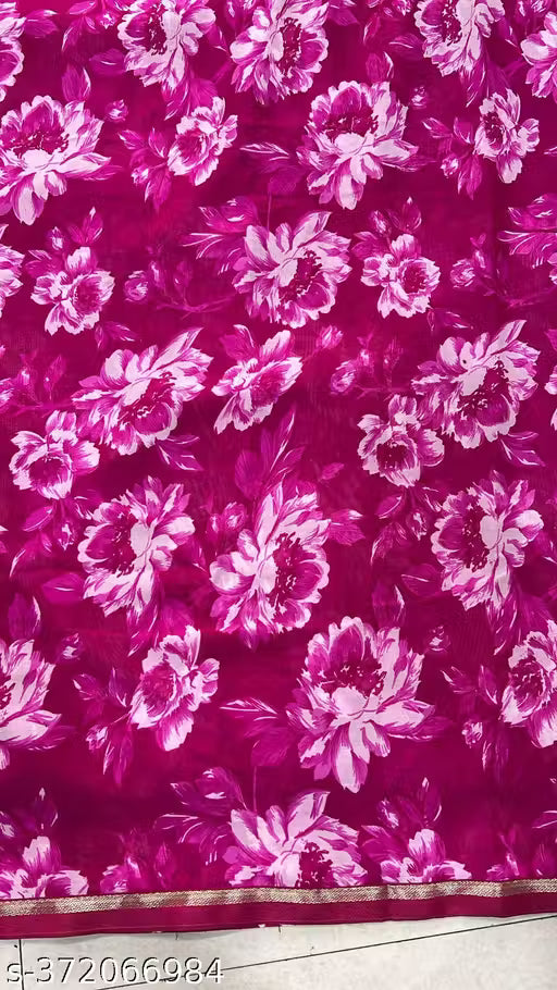 Georgette Printed Saree (With Lace)