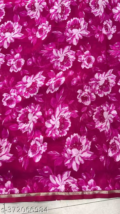 Georgette Printed Saree (With Lace)
