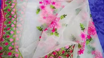 Women's Heavy Net Embroidered Fancy phulkari work Dupatta for women (Football Dupatta)