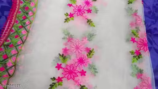 Women's Heavy Net Embroidered Fancy phulkari work Dupatta for women (Football Dupatta)